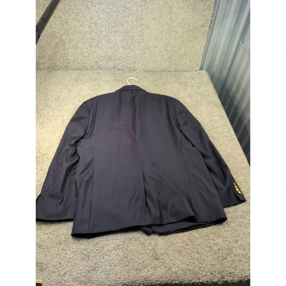 Lauren Ralph Lauren Mens Navy Blue 2 Button Blazer Gold Crest Buttons 42R
